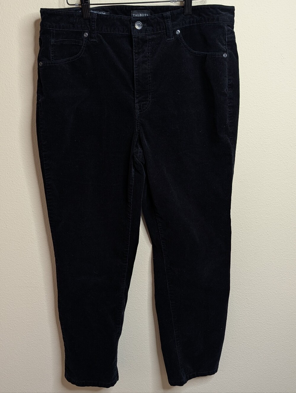Talbots Black Corduroy Straight Leg Pants‎ Size 12